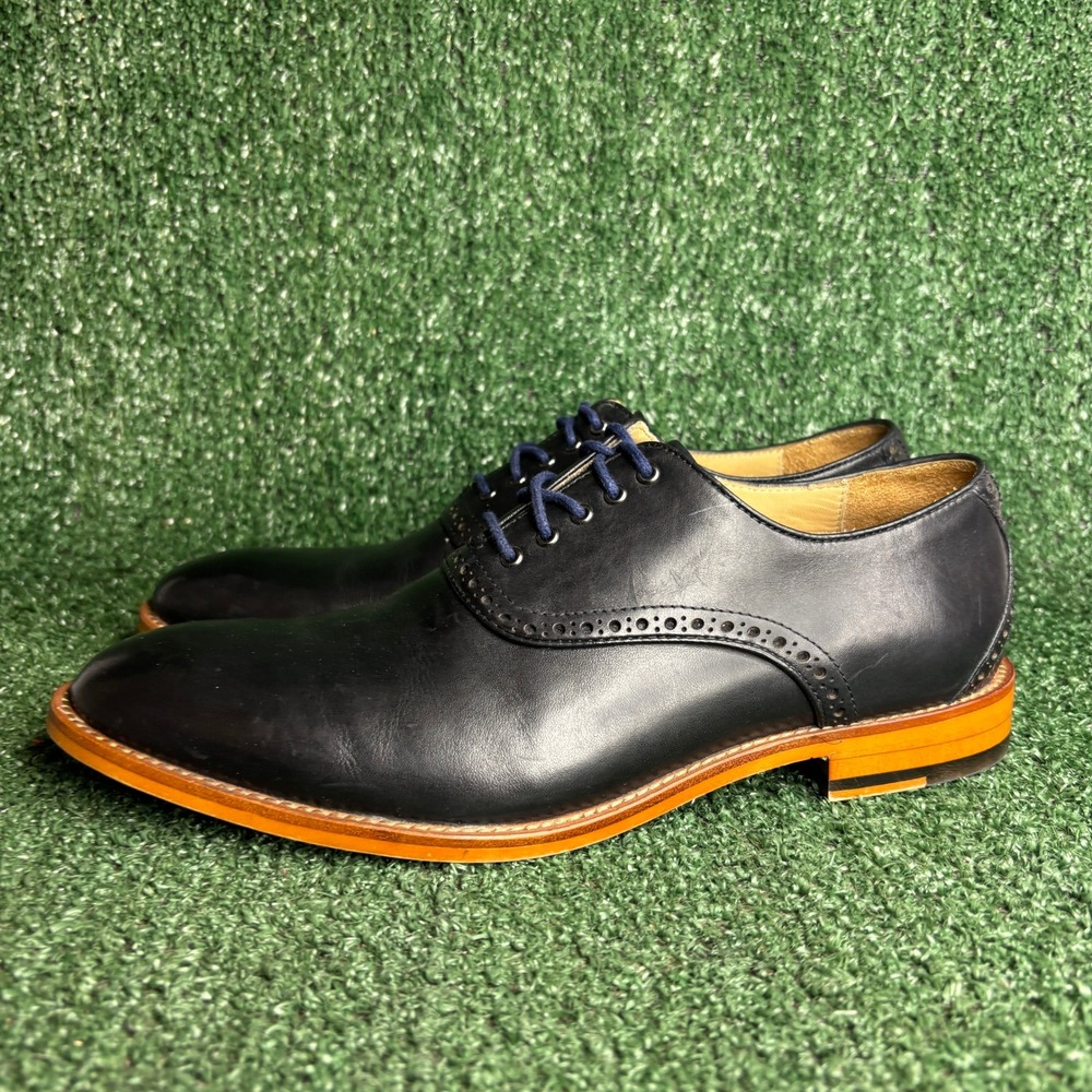 Warfield & Grand Kimball Brogue Wingtip Leather Oxford Dress Shoes Black Mens 8 - Picture 3 of 9